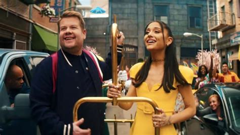 james corden versace|Ariana Grande Celebrates the end of lockdown in head.